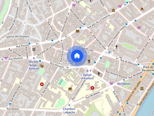 Furnished Apartment rental 1 bedroom 47m² Mirabeau Paris