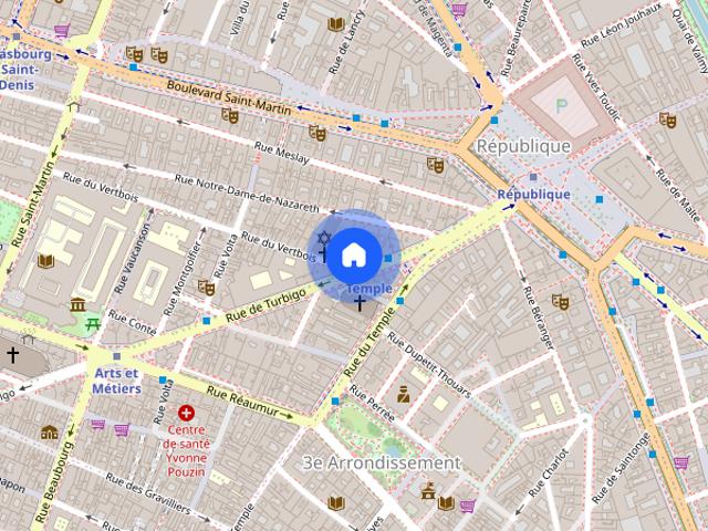 Furnished Apartment rental 1 bedroom 47m² Temple Paris