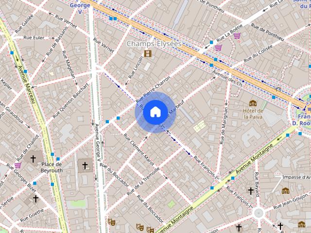 Furnished Apartment rental 1 bedroom 55m² Triangle d'Or Paris