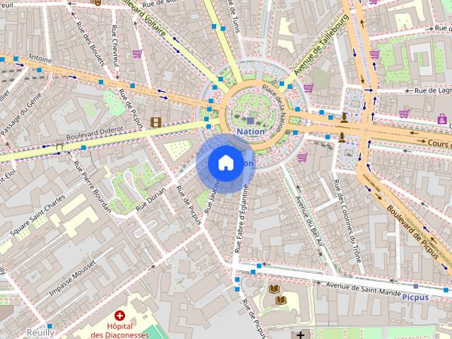 Furnished Apartment rental 1 bedroom 62m² Nation Paris
