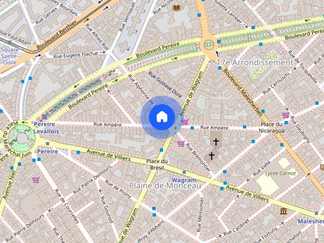 Furnished Apartment rental 1 bedroom 65m² Parc Monceau Paris
