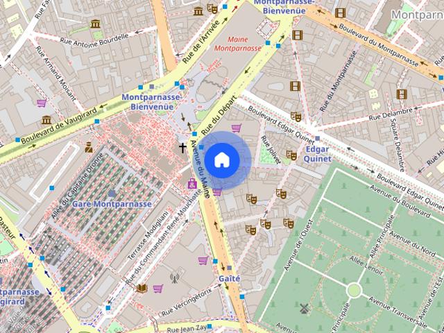 Furnished Apartment rental 1 bedroom 70m² Montparnasse Paris