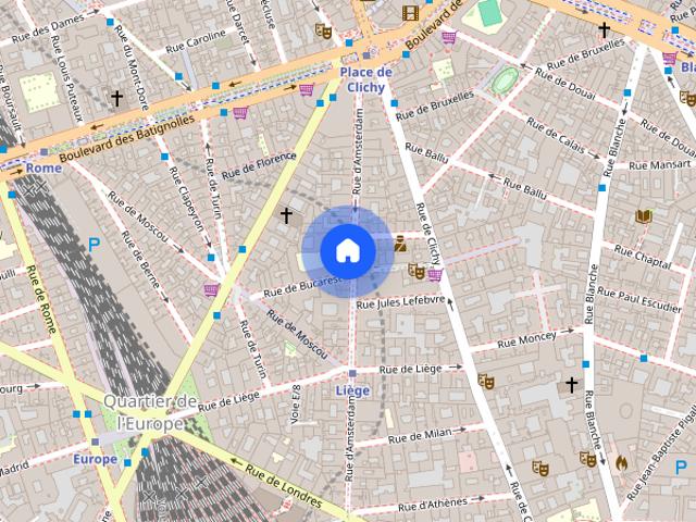 Furnished Apartment rental 2 bedrooms 59m² Place de Clichy Paris