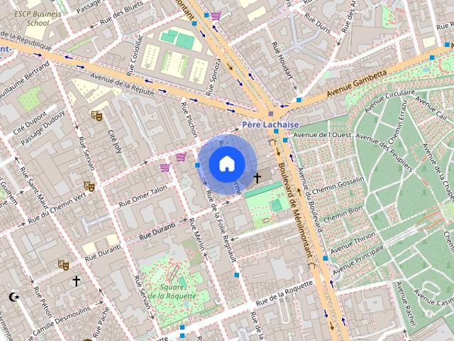Furnished Apartment rental 2 bedrooms 63m² Père Lachaise Paris