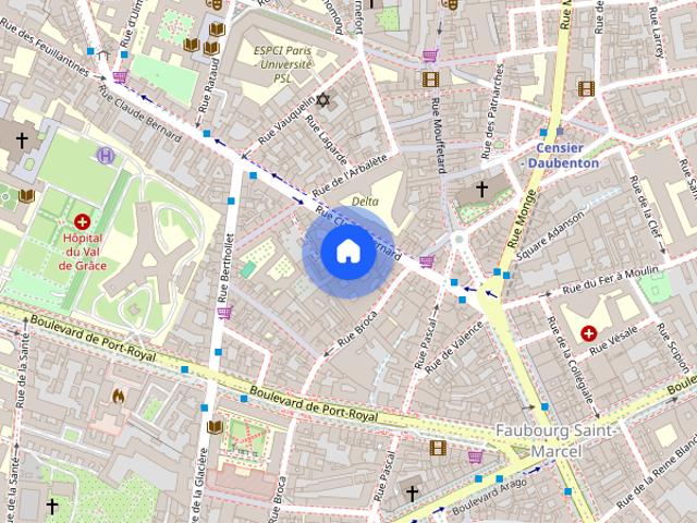 Furnished Apartment rental 2 bedrooms 78m² Port Royal / Raspail Paris