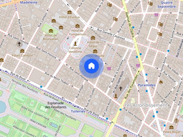 Furnished Apartment rental Alcove studio 28m² Place Vendôme Paris