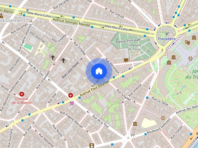 Furnished Apartment rental Studio 20m² Trocadéro Paris