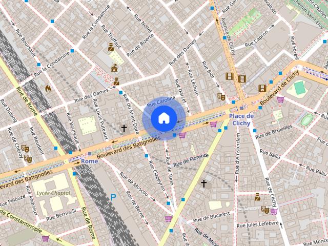 Furnished Apartment rental Studio 21m² Batignolles Paris