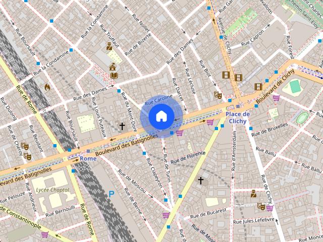 Furnished Apartment rental Studio 21m² Batignolles Paris