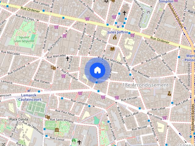 Furnished Apartment rental Studio 25m² Jules Joffrin Mairie du 18ème Paris