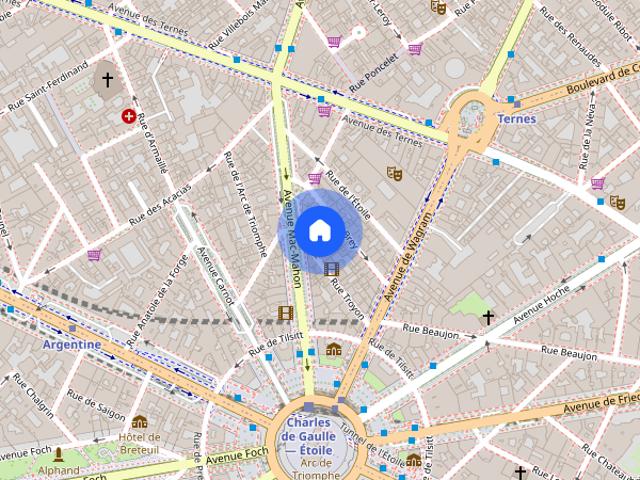 Furnished Apartment rental Studio 27m² Arc de Triomphe Paris