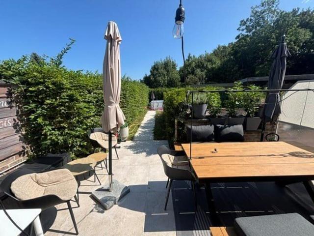 Furnished ground floor: garden, terrace, parking + cellar