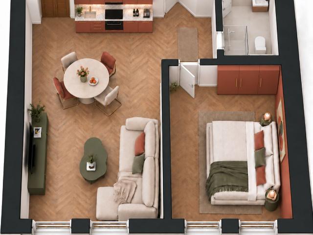 Furnished one bedroom apartment with separate bedroom, Bochum Amsterdam Apartments for Rent