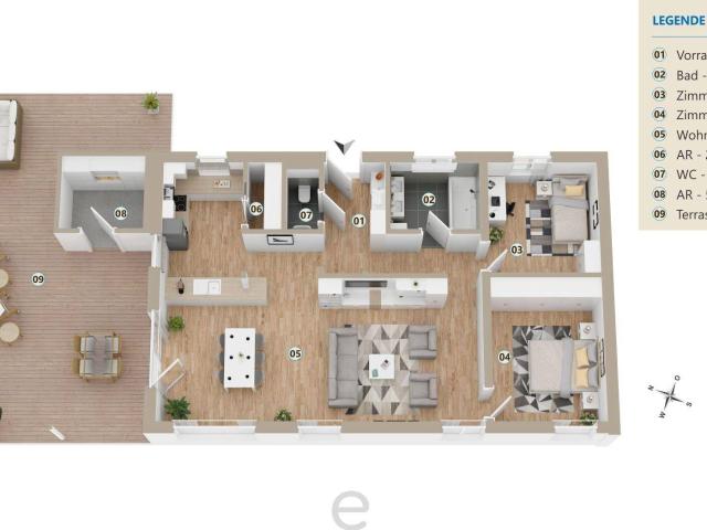 Ganz oben angekommen Einzigartiges Penthouse mit 80m² Terrasse in perfekter Infrastrukturlage