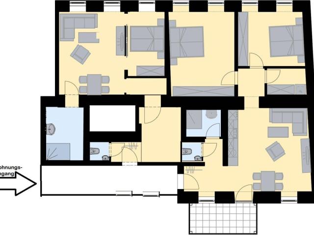 Gangteil ist Teil der Wohnung! Idealer Grundriss für eine anspruchsvolle Familie!