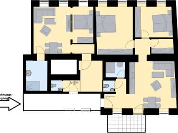 Gangteil ist Teil der Wohnung! Idealer Grundriss für eine anspruchsvolle Familie!