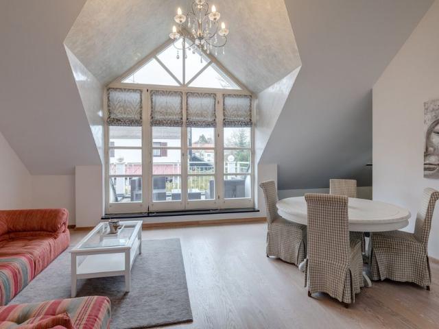 Gallery apartment with fireplace and balcony