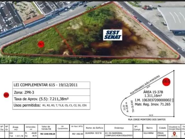 Terreno / Lote para Venda em Praia Grande/SP Vila Mirim