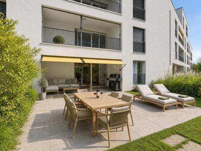 Gartenwohnung mit Wintergarten und grosser Terrasse
