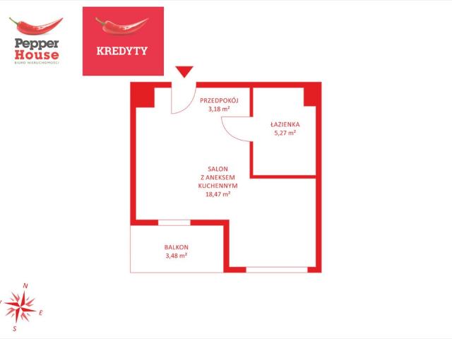 Zapraszam do obejrzenia 26,92 m² mieszkania z widokiem na zieleń