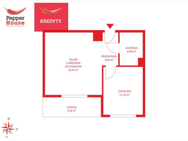 Polecam jasne 2 pokojowe mieszkanie 39 m² z widokiem na zieleń