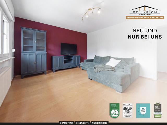 GEMÜTLICH: Helle 2 Zimmer Wohnung in ruhiger Lage von Karlsruhe Knielingen