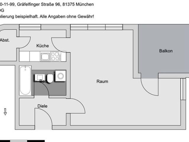 gemütliche 1,0 Zimmer Wohnung in Hadern mit Balkon