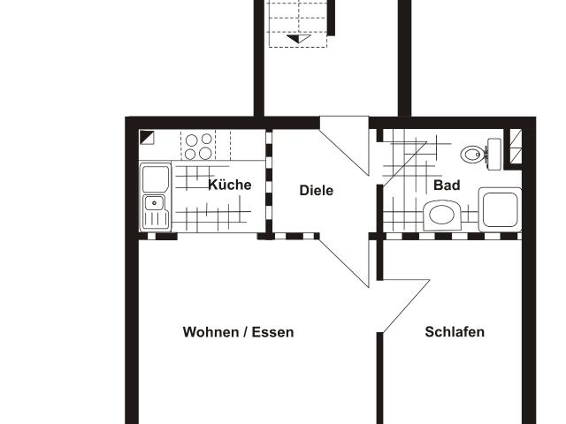 Gemütliche 1,5 Zimmer Wohnung im Erdgeschoss mit kleiner Terrasse