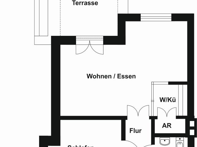 Gemütliche 1,5 Zimmer Wohnung mit kleiner Terrasse
