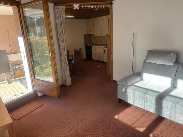 Gemütliche 1.5 Zimmer Wohnung mit Terrasse und Garten in ruhiger Lage in Savognin