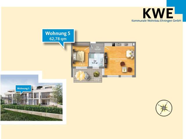 Gemütliche 2 Zimmer Wohnung im Obergeschoss: Wohnung Nr. 5