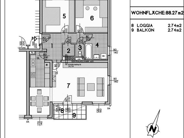 Gemütliche 3 Zimmer Wohnung mit Loggia!