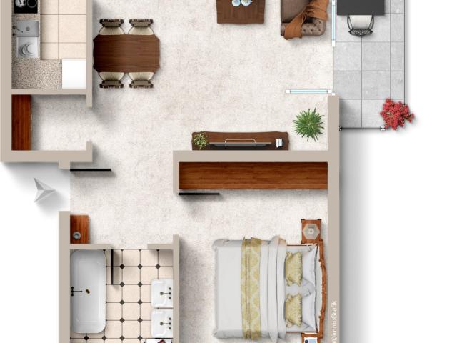 Gemütliches Wohnglück: Helle 2 Zimmer Wohnung mit EBK, Balkon & Stellplatz