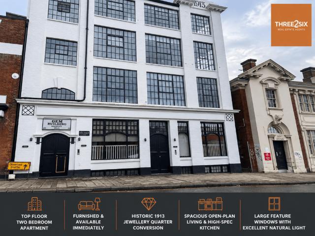 Gem Building, 20 Hockley Hill, B18 2 bed apartment to rent £1,100 pcm £254 pw