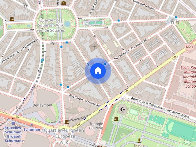 Gemeubileerde studio van 44 m² te huur in Brussel