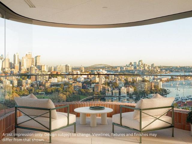Double Bay Water Views from Level 13 A 238sqm Four Bedroom Residence at One Darling Point