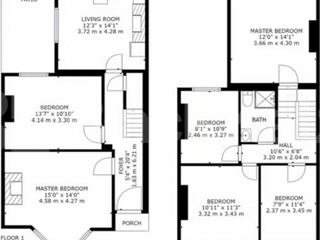 Generous six bedroomed house, two bathrooms & beautiful patio garden