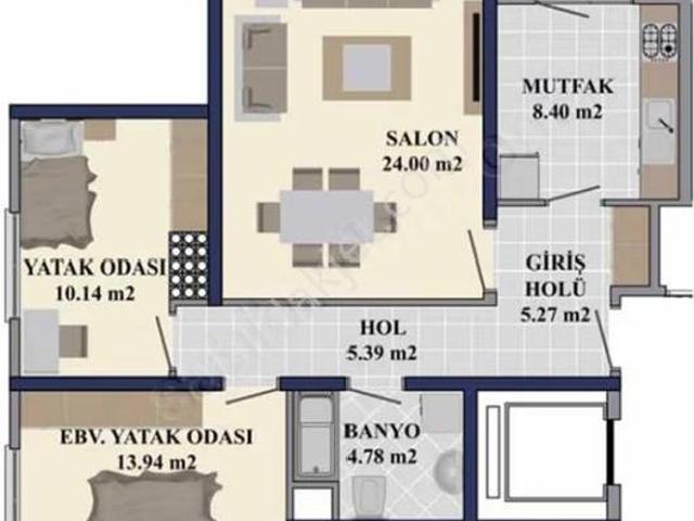 Gebze Emlak Konut 2 5784 Ada 2+1 kiracılı Satılık