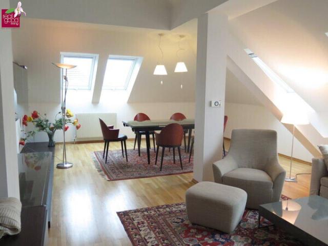 Gediegene, komplett möblierte 3 Zimmerwohnung mit einer ca. 60 m² großen Dachterrasse in schöner zentraler Lage des 4. Bezirks, unweit des 5. und des 1. Bezirks