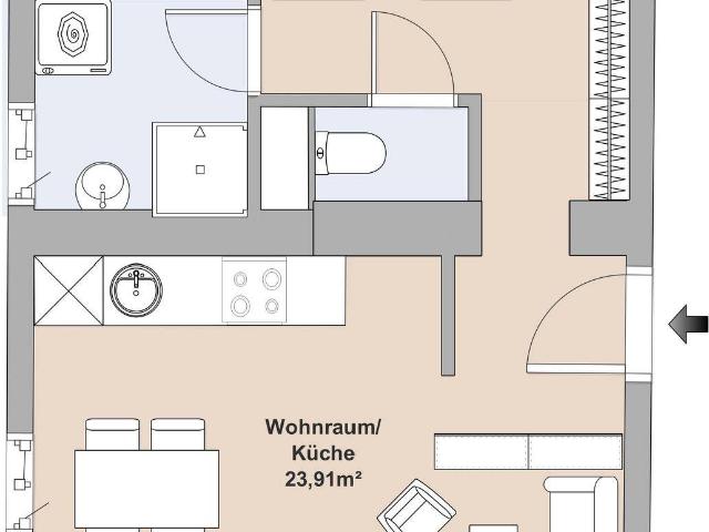 Gefördert & kernsaniert | Tolle 3 Zimmer Wohnung mit Balkon & Garten