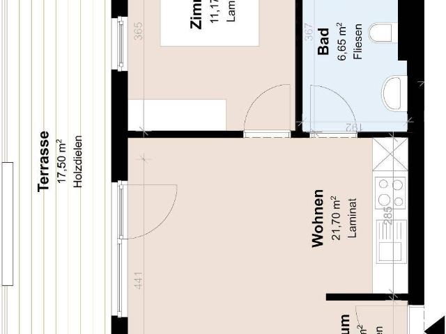 Geförderte moderne 2 Zimmer Wohnung mit Penthouse Feeling
