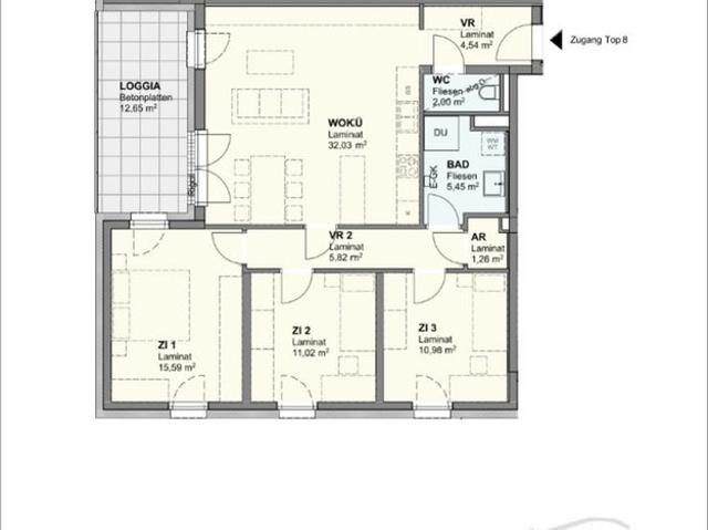 Geförderte morderne 4 Zimmer Wohnung 4/8