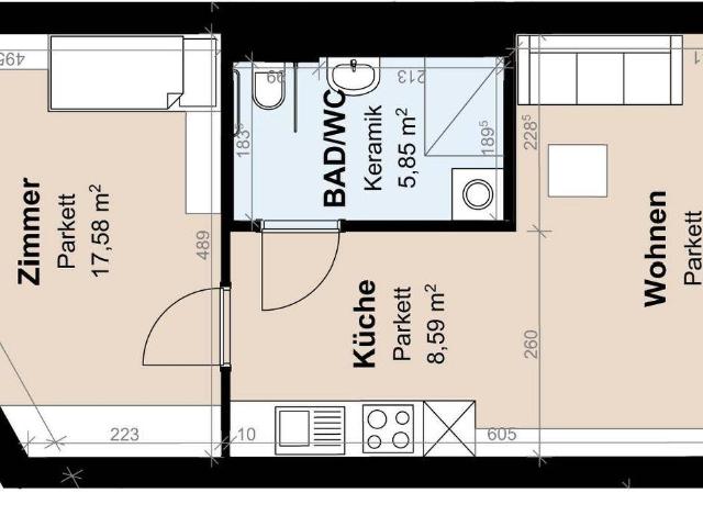Geförderte Neubauwohnung mit Balkon im 4. Stock