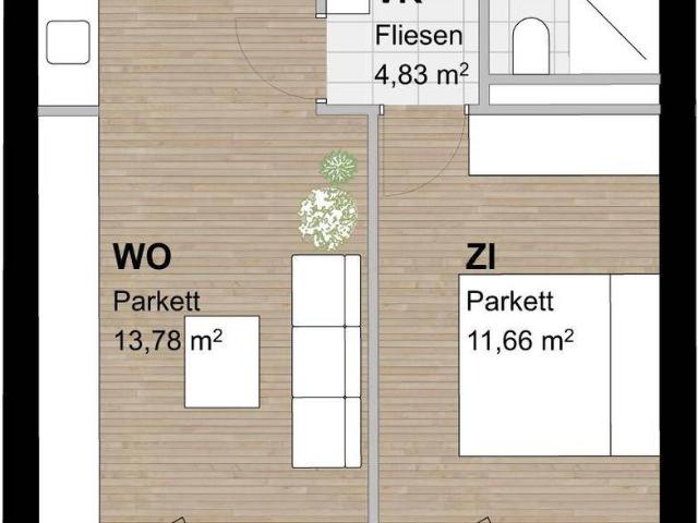 Geförderte Neubauwohnung mit Balkon in 1. Stock