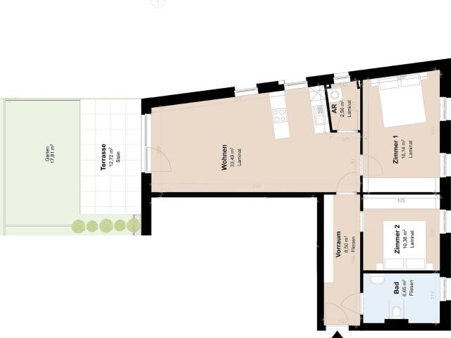 Geförderte Neubauwohnung mit Garten und Terrasse