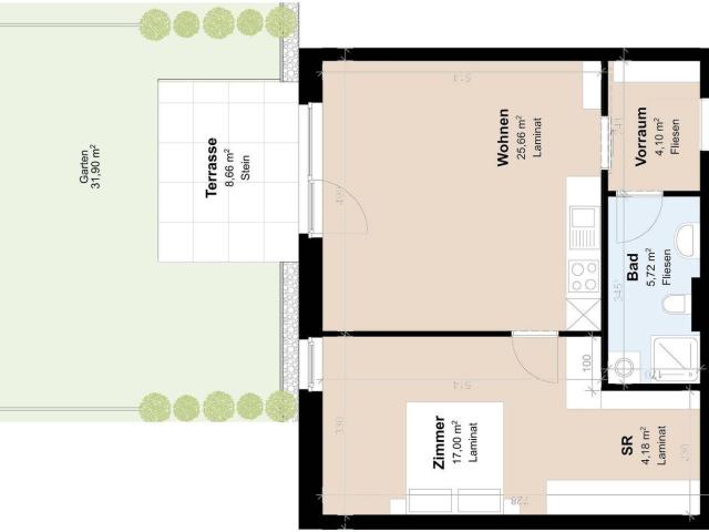 Geförderte Neubauwohnung mit Terrasse und Garten