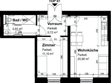 Betreutes Wohnen: Geförderte Altbauwohnung in Graz: 2 Zimmer und Wohnküche