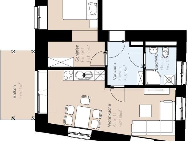 Geförderte Altbauwohnung mit Balkon