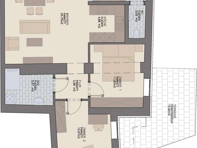 Geförderte Altbauwohnung mit Terrasse in den Innrnhof