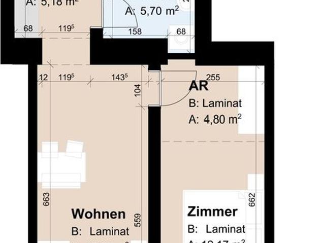 Geförderte Altbauwohnung mit 2 Zimmern im 2. Stock